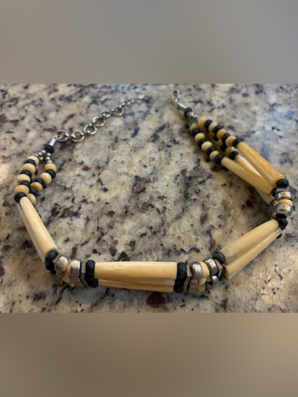 Handmade Native American Style Bone Hair Pipe Choker